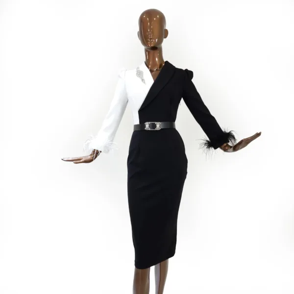 Black & White Sunbul Dress T1583-0-1