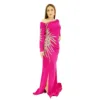 Crepe Fabric Evening Dress T4782-1