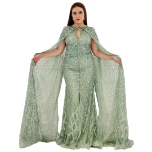 Embroidered Fabric Evening Dress CH114-1