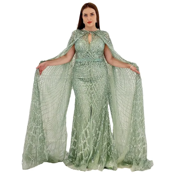 Embroidered Fabric Evening Dress CH114-1