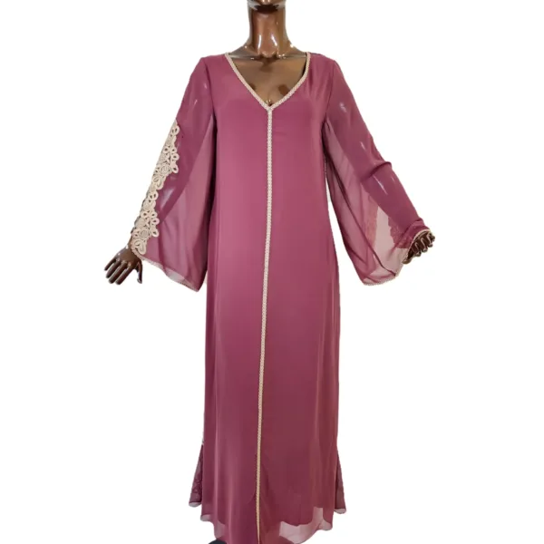 Embroidery Silk Abaya AC1002-1