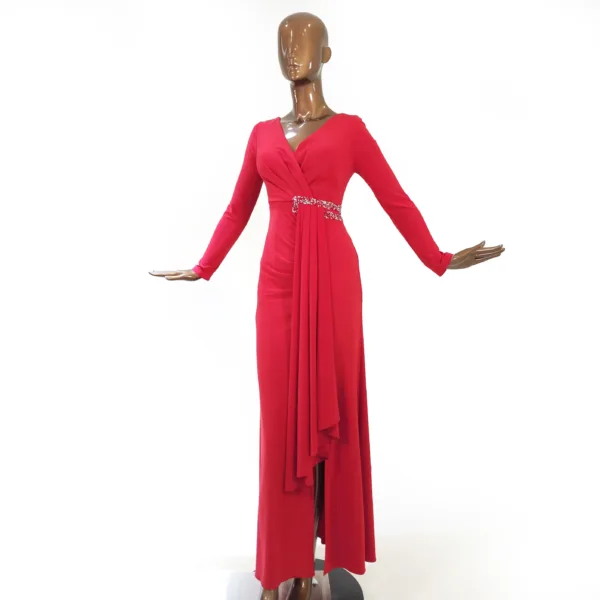Lycra Fabric Evening Dress R6309-1