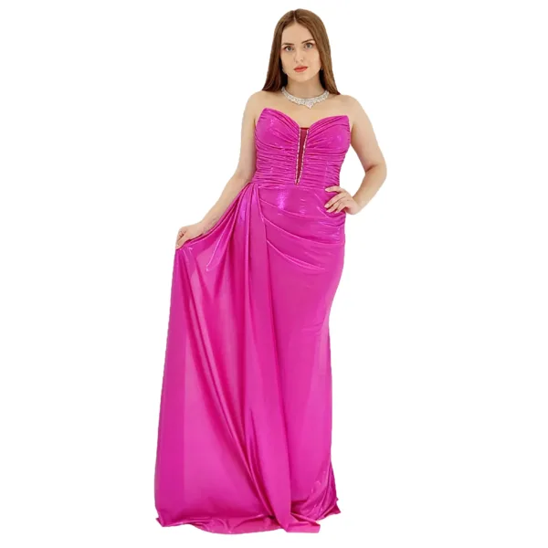 Lycra Fabric Evening Dress T6564-1