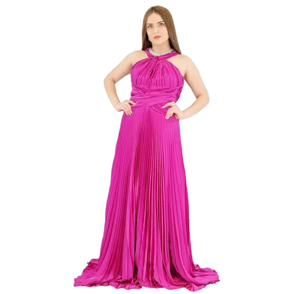 Plush Satin Fabric Evening Dress R23119-2