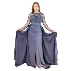 Satin Fabric Evening Dress T3051-2