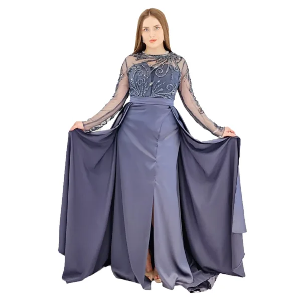 Satin Fabric Evening Dress T3051-2