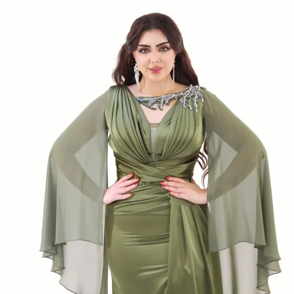 Satin Fabric Evening Dress T4210-1-2