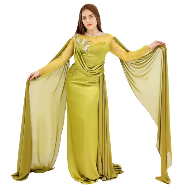Satin Fabric Evening Dress T6559-2