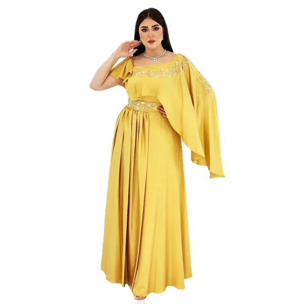 Satin Fabric Stitched Evening Dress D248-1