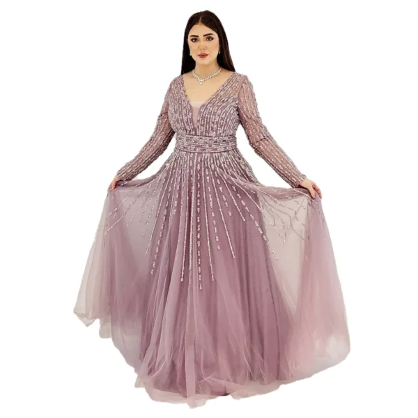 Turquoise Fabric Evening Dress T6240-1