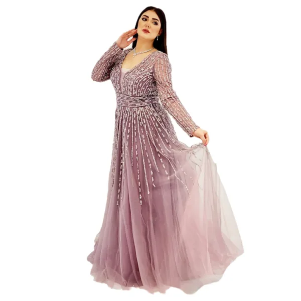 Turquoise Fabric Evening Dress T6240-2