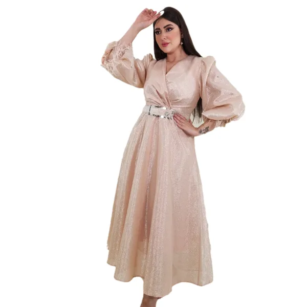 V-Neck Sunbul Dress T6324-1