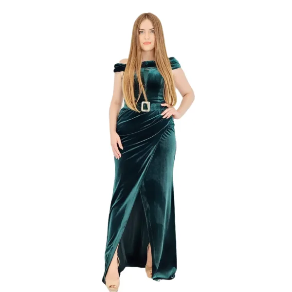 Velvet Fabric Evening Dress T53563-1