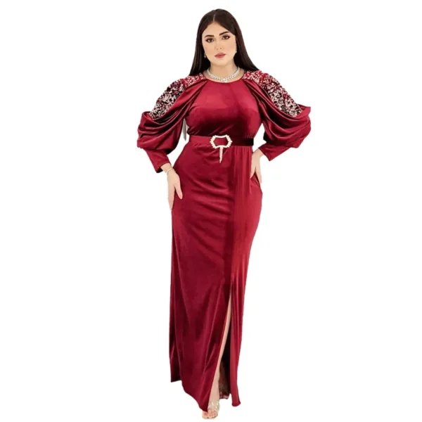 Velvet Fabric Evening Dress T618-1