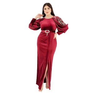 Velvet Fabric Evening Dress T618-2