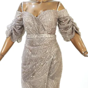 Zipper Sleeves Evening Dress T05-5922-2