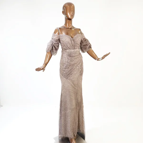 Zipper Sleeves Evening Dress T05-5922-3