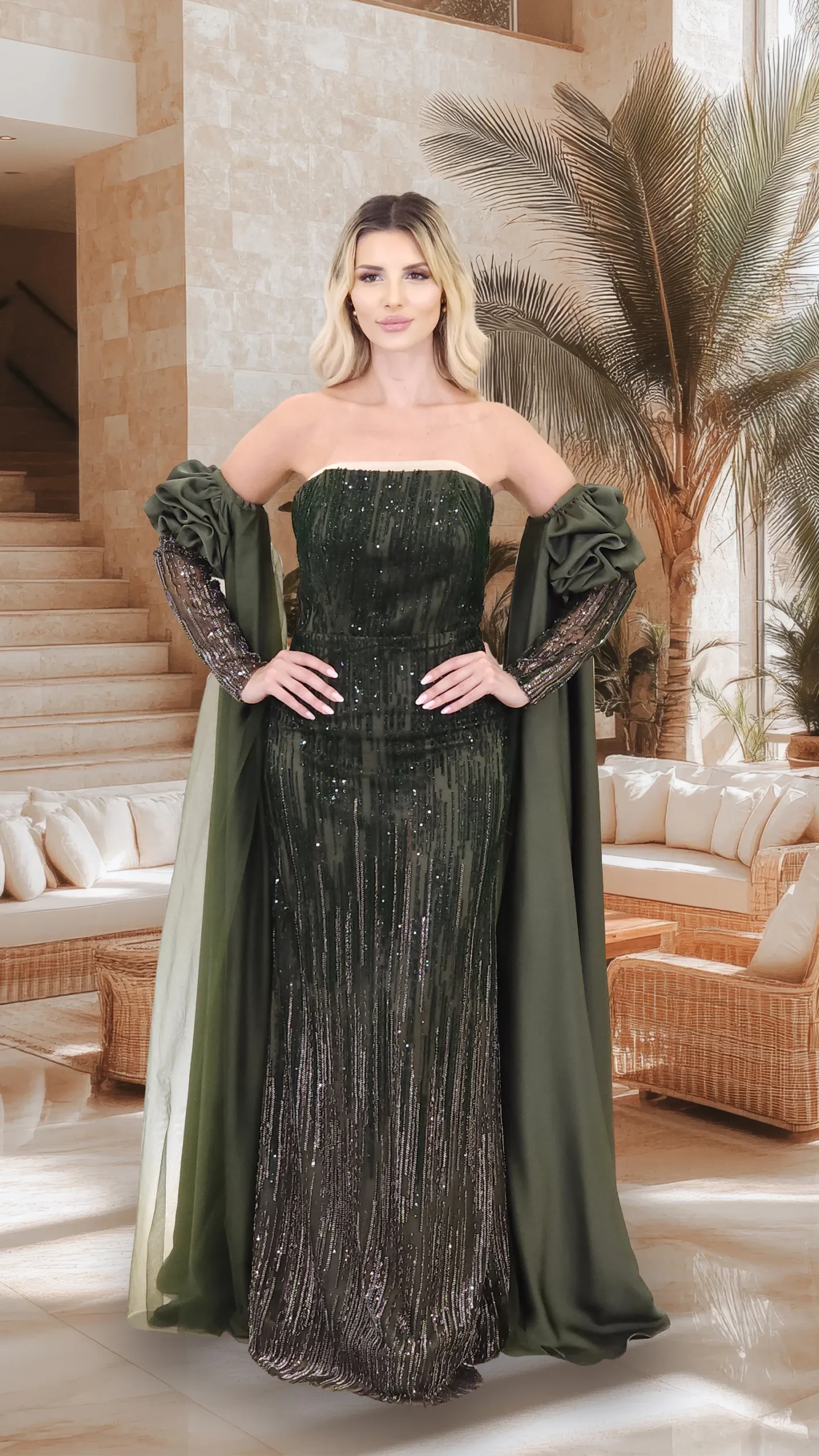 Long Plain Satin Evening Dress