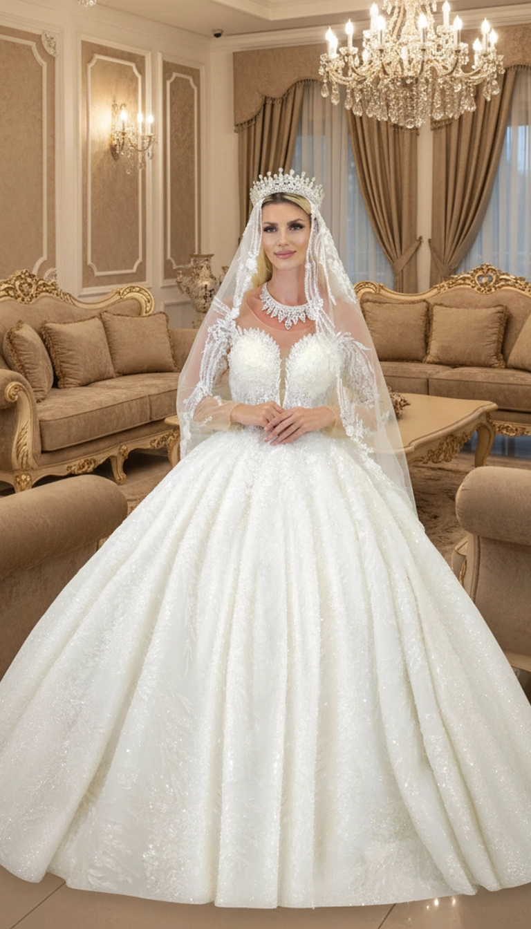 Long Veil Wedding Dress