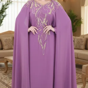 Chiffon Jalabiya With Hand-Stitched Detail