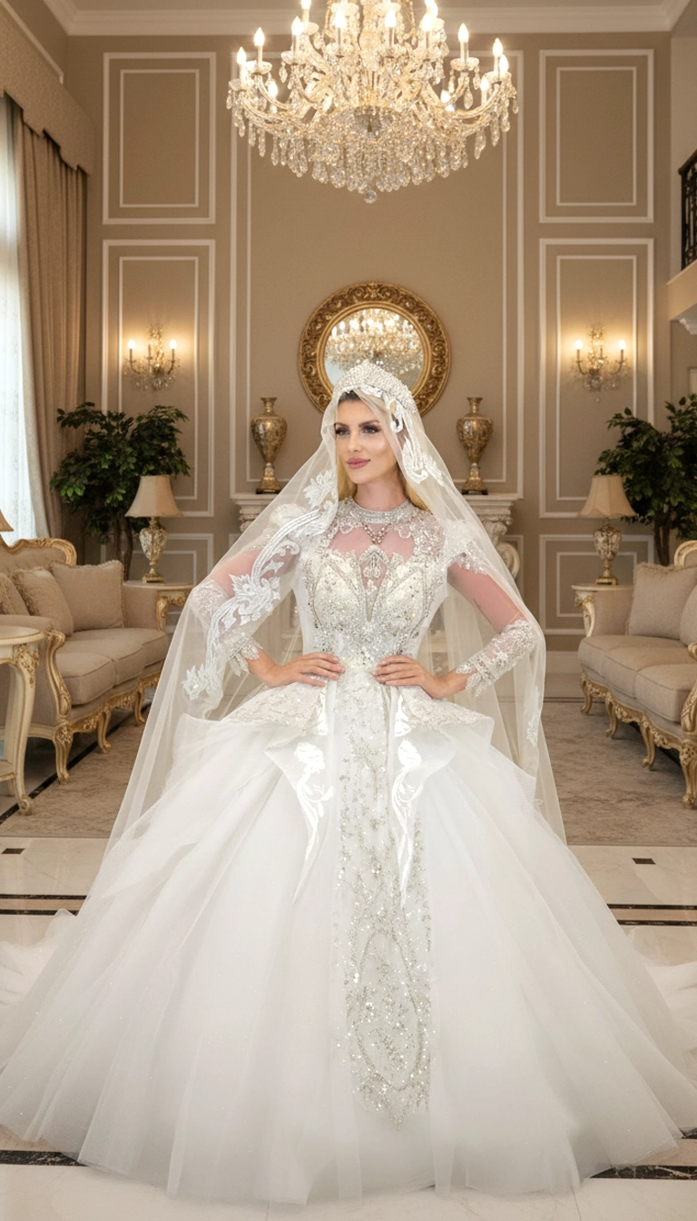 Flared Skirt Wedding Dress