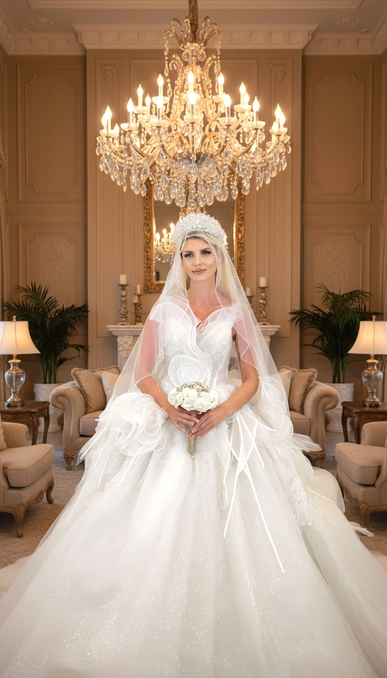 Cutout Chest Wedding Dress