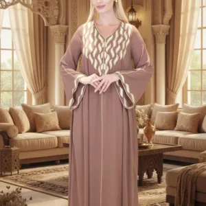 Chiffon Jalabiya With Embroidery