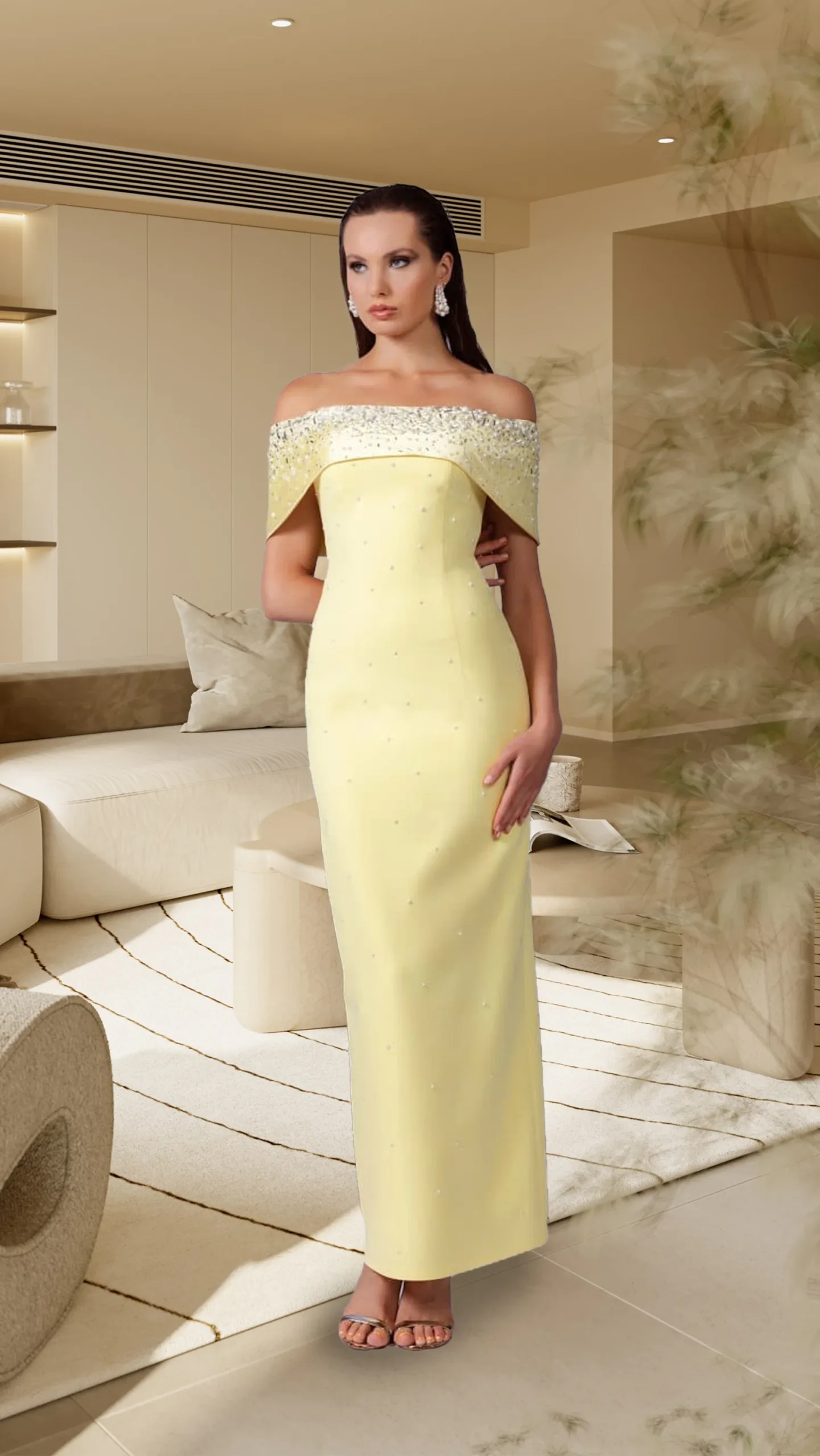 Off-Shoulder Evening Dress