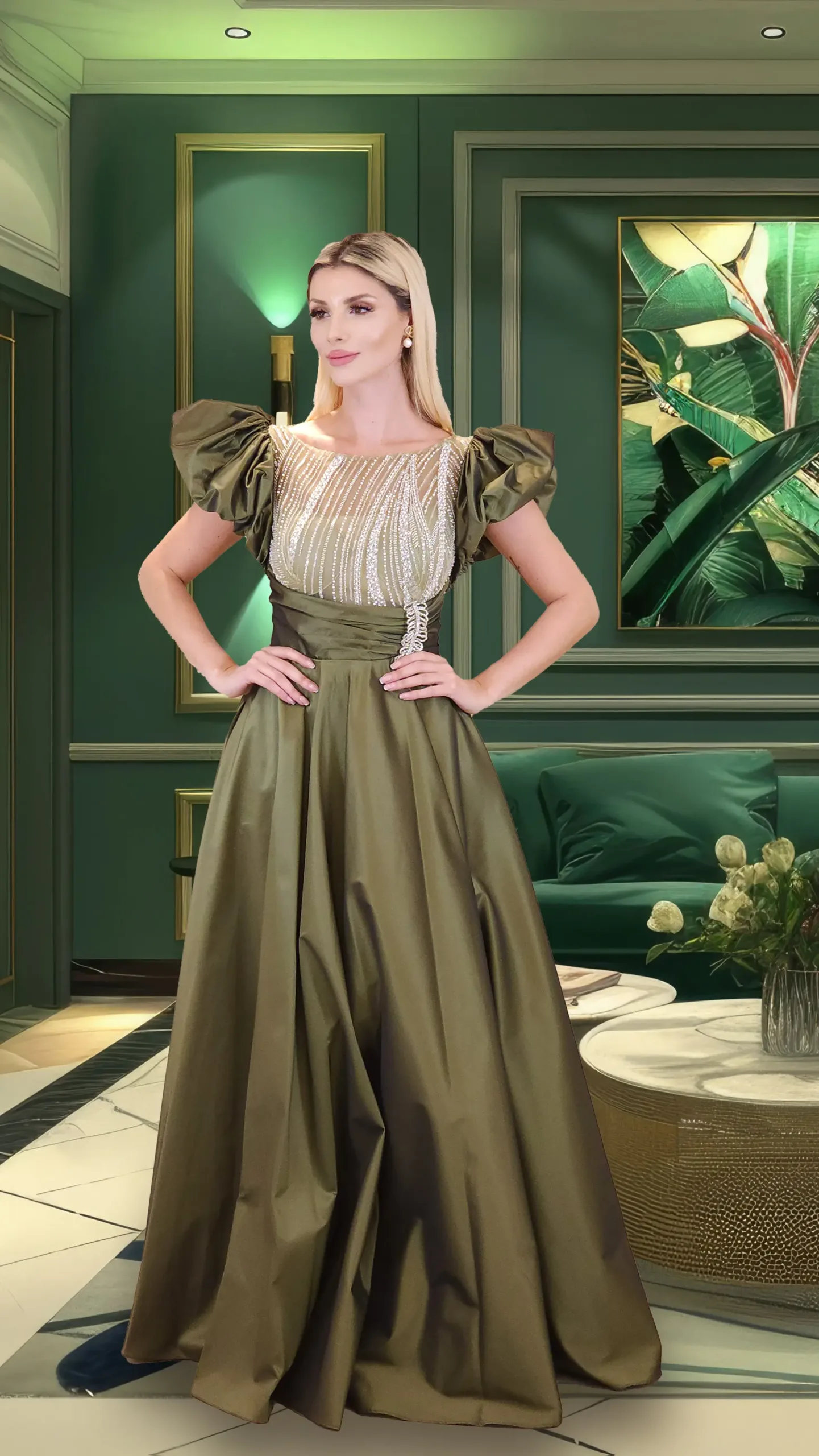 Taffeta Evening Dress