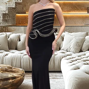 Crepe Body Evening Dress