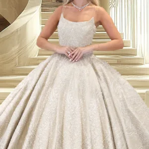 Full Beading Fabric Wedding Dress